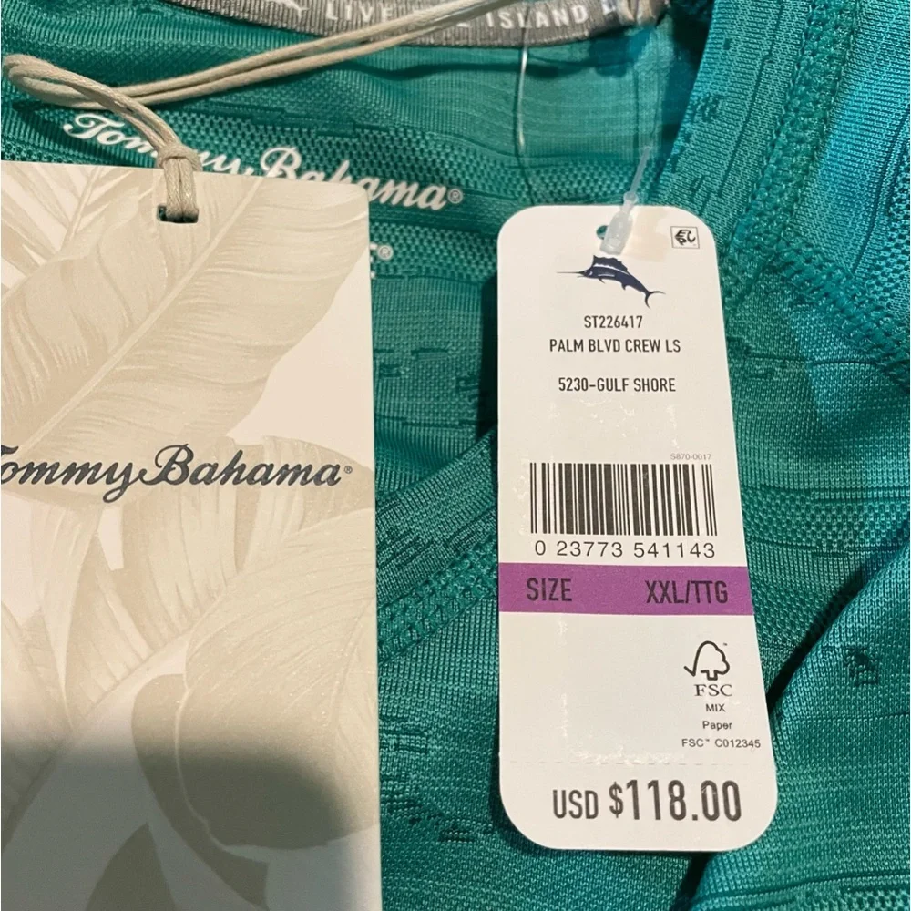 NWT TOMMY BAHAMA Palm Boulevard IslandZone® Long-Sleeve Crew - Picture 5 of 5